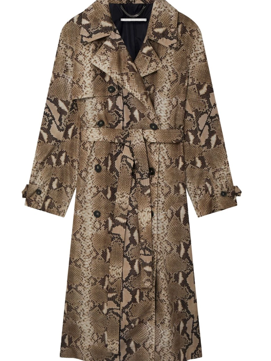 Cheap belted McCartney Women python-print Stella trench 0406